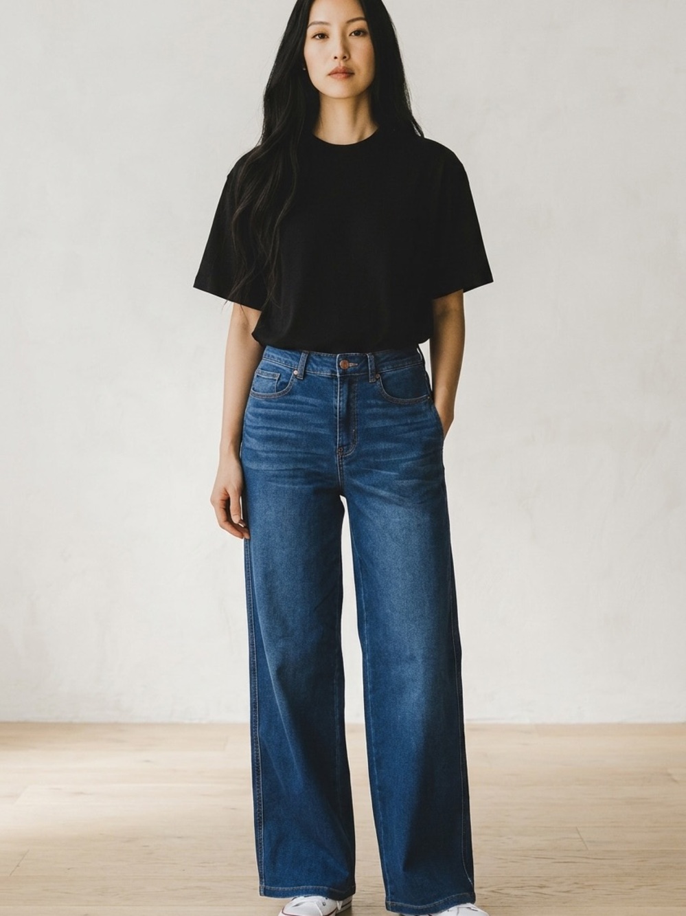Kensie The Carla Dark Blue Flare-Wide Leg Jeans